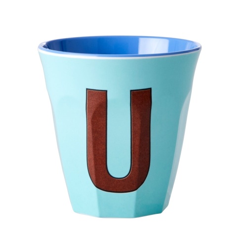 Alphabet Melamine Cup Letter U on Blue by Rice DK